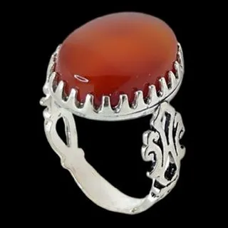 انگشتر نقره مردانه مدل سنگ عقیق رضوی رکاب دست ساز کد 8500