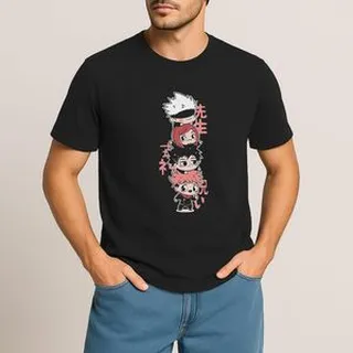 تی شرت آستین کوتاه مردانه مدل انیمه ای جوجوتسو کایسن