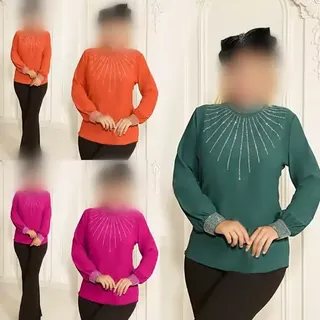 شومیز وانیل جنس الیزه درجه یک نگین ثابت در چهار سایز