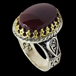 انگشتر نقره عقیق مردانه مدل رکاب دست ساز کد 3105