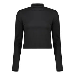 کراپ‌ تی‌شرت آستین بلند زنانه کانتکس مدل 206 رنگ م...