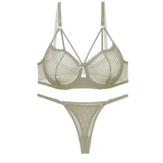 ست شورت و سوتین زنانه شارمین مدل سلندی فنردار هارنسدار رنگ طوسی