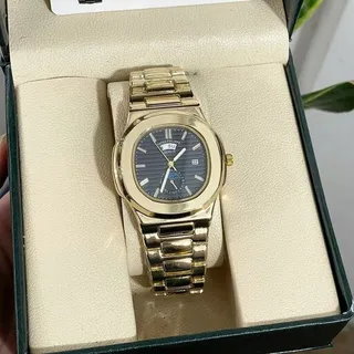 ساعت مچی مردانه پتک فیلیپ Patek philippe  استیل رنگ ثابت دو تاریخه با جعبه و ارسال رایگان و باتری یدکی 