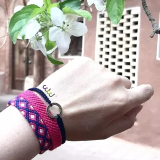 دستبند دوستی 3تایی دخترانه سرخابی