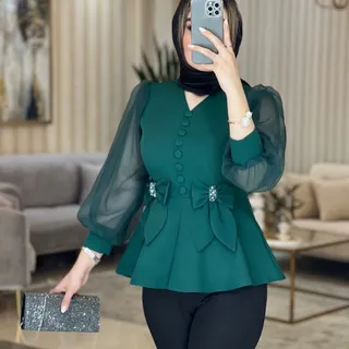 شومیز ترنج آستین حریر