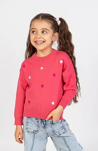 بلوز بافت با گلدوزی قلب