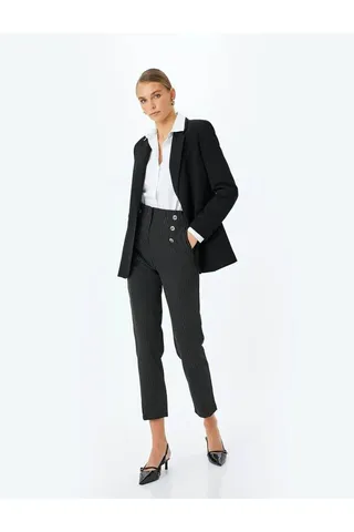 Kotonشلوارهای پارچه ای نوار سیاه و سفید شلوار پارچه ای 5SAK40041UW