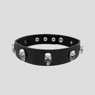 گردنبند چوکر اسکلتی مدل 5Skulls کد Frh-774d20