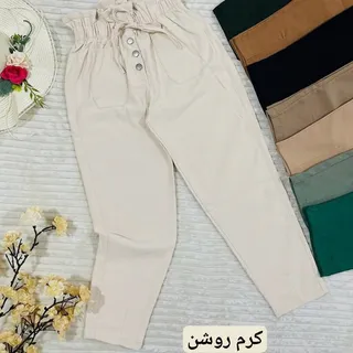 شلوار کتان کش شلوارکتان کوتاه قد87