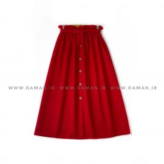 دامن جلو دکمه  قرمز  قد 90