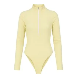 بادی آستین بلند زنانه مدل سیملس کد M5242 رنگ کرم