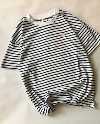 تیشرت راه راه گربه ایراددار