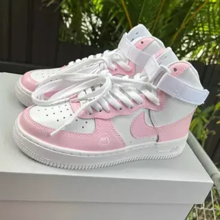 کفش ایرفورس ساق بلند کاستوم | Bubble Gum Pink Custom