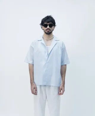 (Box shirt M (blue آبی