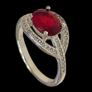 انگشتر نقره زنانه مدل سنگ یاقوت صنعتی کد 7500