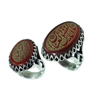 ست انگشتر نقره زنانه و مردانه سلین کالا مدل عقیق س...
