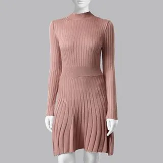 پیراهن بافت یقه ایستاده زنانه مدل 814857595 طرح ترندیول