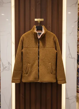 ژاکت دو رو خز قهوه‌ای کاراملی (Camel Brown) - وزن ۱ کیلو ! کیفیت استثنایی| استایل لوکس اولد مانی