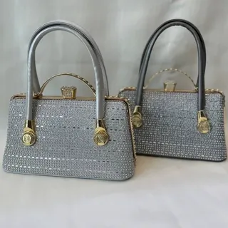 کیف دستی و دوشی سایز بزرگ نگین کاری کد 130