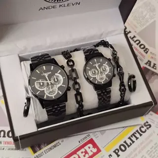 ست ساعت زنانه و مردانه  بند استیل 7