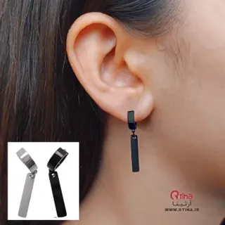 گوشواره پیرسینگ گوش مردانه و زنانه مشکی و نقره ای