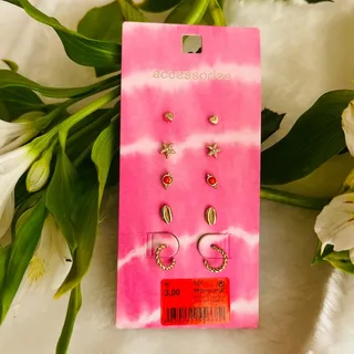 پک گوشواره پنج عددی ستاره و گوشماهی
