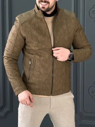 کت چرم 120503 AKOMOD شکلاتی