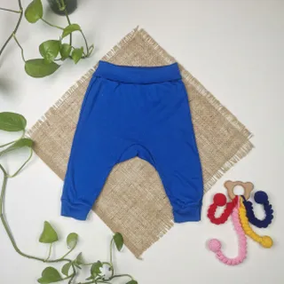 شلوار نوزادی اسلش کمرکش آبی رنگ – 9 تا 12 ماه