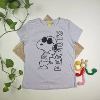 تیشرت نوزادی دخترانه آستین کوتاه طرح سگ یاسی کمرنگ رنگ – 10-12 سال