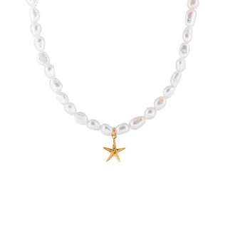 گردنبند طلا و مروارید ستاره دریایی