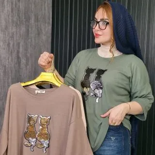 تیشرت لانگ دو گربه ۲۸۹۰۰۲۳۰۹