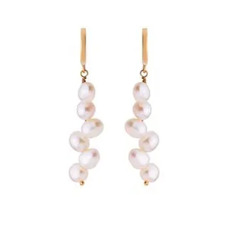 گوشواره حلقه‌ای طلا 18 عیار زنانه گالری شیدا مجد مدل هوک گندمی