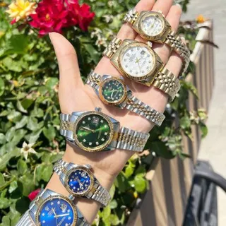 ساعت مچی عقربه ای زنانه و مردانه رول�کس مدل دیت جاست صفحه سبز ا Rolex datejust