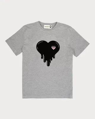 MEN PINK MELTING HEART COTTON T-SHIRT