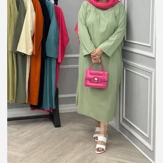 مانتو پیراهنی کفتان جلو چین کنفی