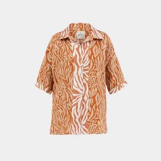 شومیز زنانه لینن نارنجی گوره‌خری