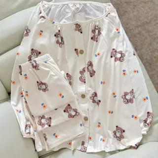 ست دو تیکه نخی جلو دکمه کد6669