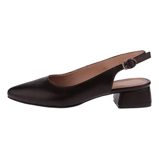 صندل زنانه چرم مشهد مدل J2740-088 رنگ قهوه‌ای تیره