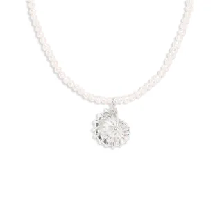 گردنبند نقره صدف گوشفیل و مروارید