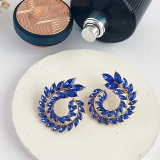 گوشواره جواهری ابی درباری گوشواره ابی گوشواره مجلسی