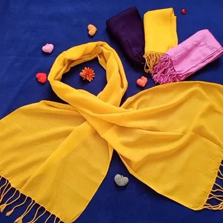 شال نخی رنگی ساده عرض 50 طول 170