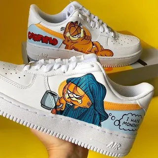 کفش اسپرت کاستوم کتونی ایرفورس air force طرح GARFIELD نایک nike