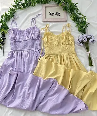 پیراهن لاوندر و لیمو🤍✨